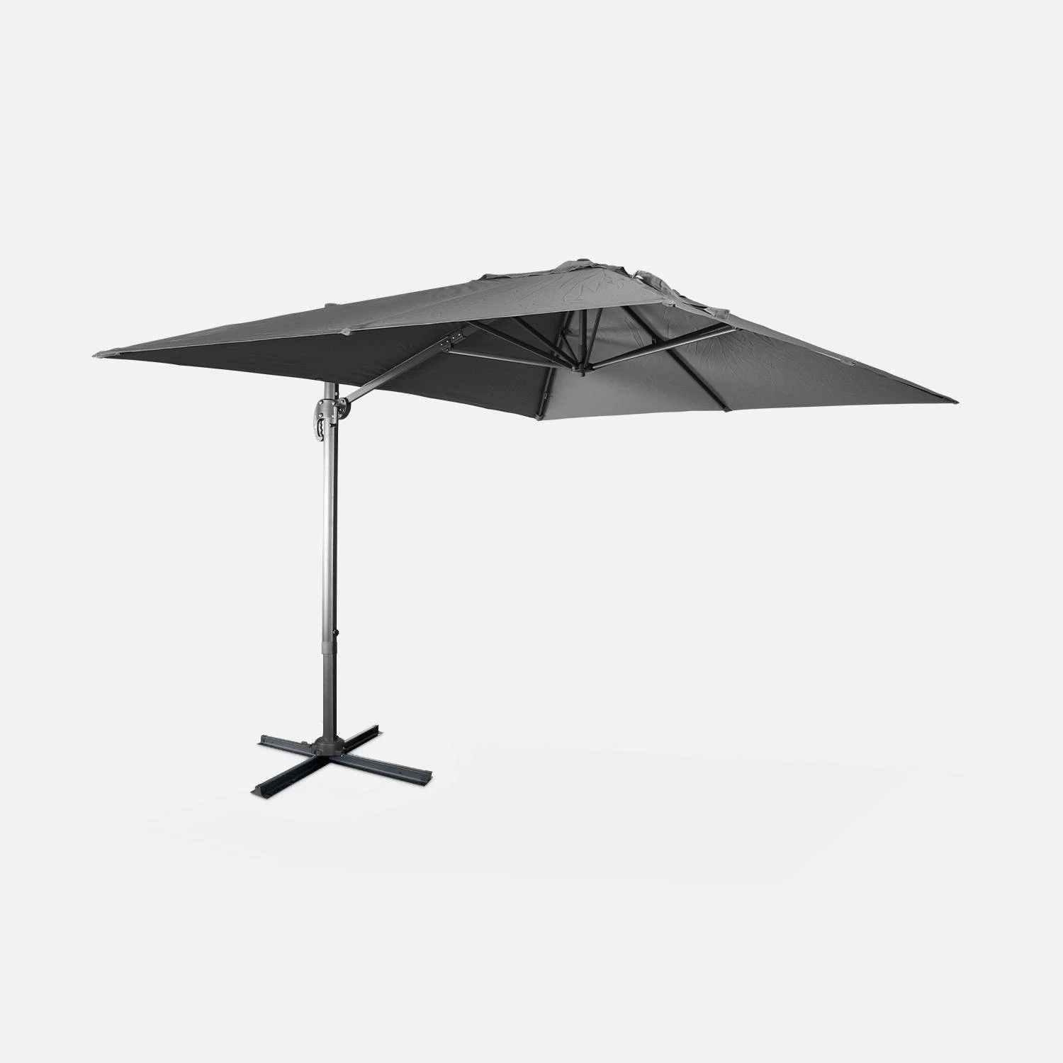 Parasol Déporté Rectangulaire 3x4m Couleur : Gris 5 Parasol Déporté Rectangulaire 3x4m Couleur : Gris – Image 3