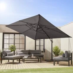 Parasol Déporté Rectangulaire 3x4m Couleur : Gris 12 Parasol Déporté Rectangulaire 3x4m Couleur : Gris -ME Soldes hukd3x4gy edb31928f2c66502274a8041dd8d4605
