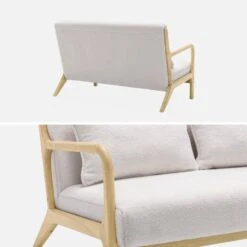 Banquette Scandinave 2 Places En Bois Et Tissu Bouclette -ME Soldes iacsca2boucl 94d0f26ce58b0c68a44cad2dafcd7a16