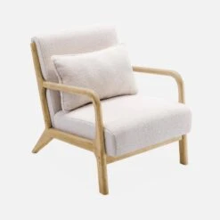 Fauteuil Scandinave En Bois Et Tissu Bouclette -ME Soldes iacscaboucl 405c4770c5abfc6d8a5fb35b06fb8dee