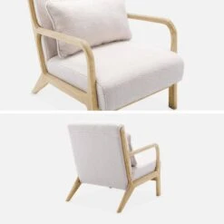 Fauteuil Scandinave En Bois Et Tissu Bouclette -ME Soldes iacscaboucl 6c20696046282c88646dc6eb49e597d0