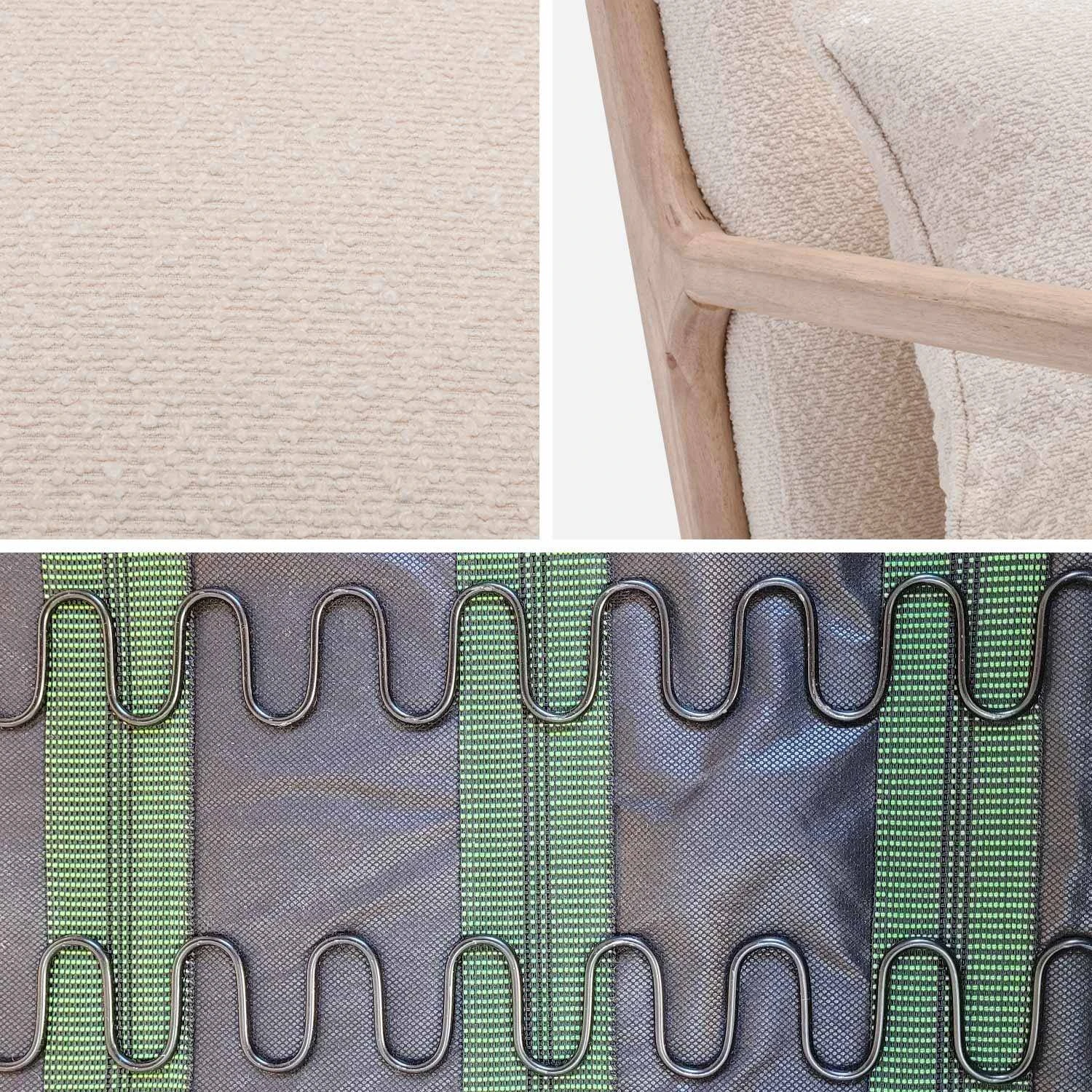 Fauteuil Scandinave En Bois Et Tissu Bouclette Texturée 6 Fauteuil Scandinave En Bois Et Tissu Bouclette Texturée – Image 4