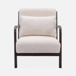 Fauteuil Scandinave Bouclette Et Bois D'hévéa Teinté Wengé -ME Soldes iacscadwlboucl 6be9db3206154cea8e7342457628dd3c