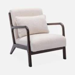 Fauteuil Scandinave Bouclette Et Bois D'hévéa Teinté Wengé -ME Soldes iacscadwlboucl 9cd82303ca9513fb82b227165d38792f