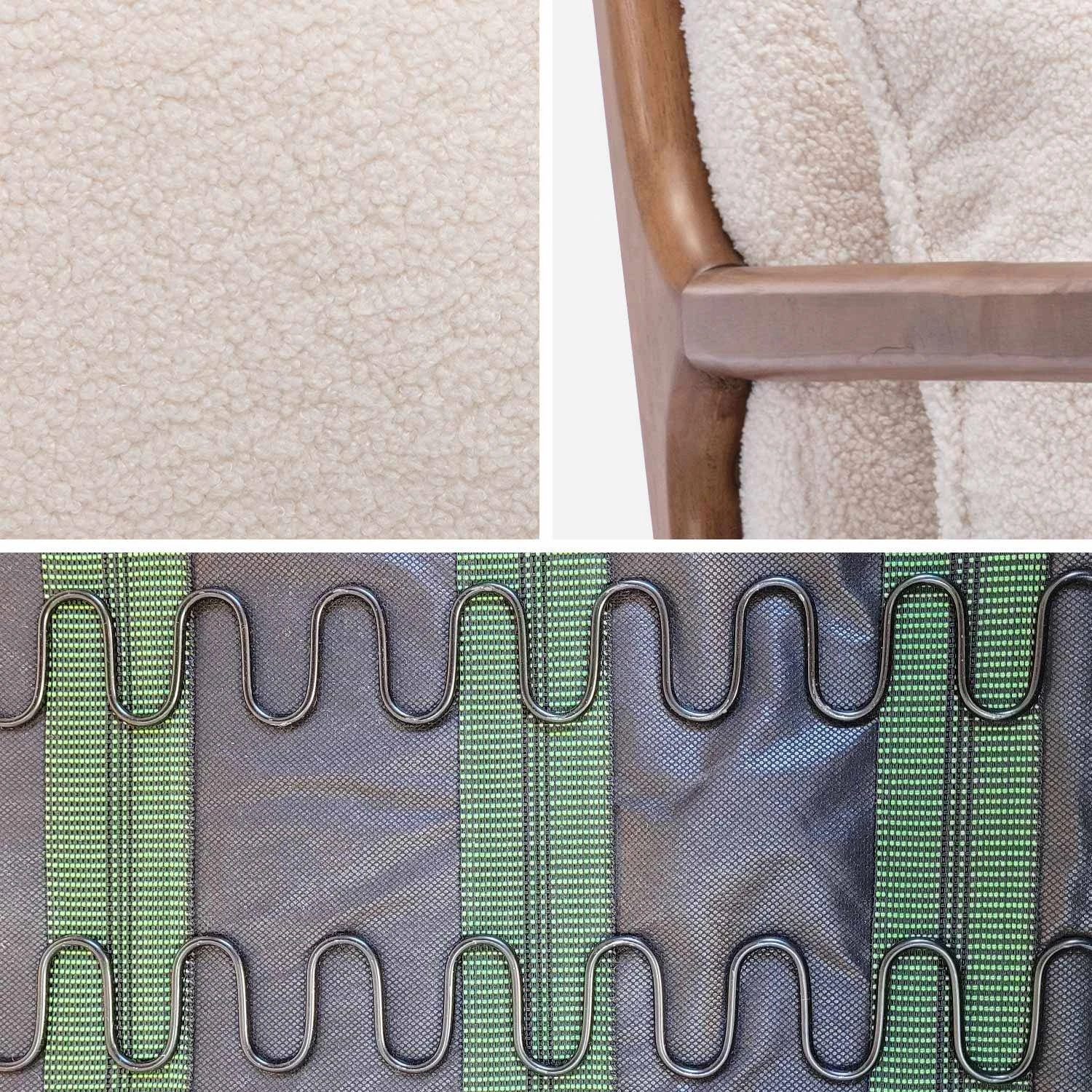 Banquette 2 Places + Fauteuil Bouclette En Bois D'hévéa Teinté Noyer Clair 12 Banquette 2 Places + Fauteuil Bouclette En Bois D'hévéa Teinté Noyer Clair – Image 10