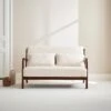Banquette Scandinave 2 Places En Bois D'hévéa Noyer Clair Et Tissu Bouclette -ME Soldes iacscalwl2boucl df48a911aab10f6d43e3959430423b47