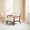 Fauteuil Scandinave Bouclettes Et Bois D'hévéa Teinté Noyer Clair -ME Soldes iacscalwlboucl cca30584c41c0f8e9f3b2ab8076f9723