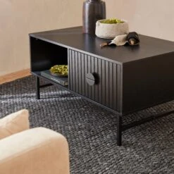 Table Basse Effet Bois Rainuré Noir -ME Soldes ibazcoftable 0263ab3be5e7908c4d133a2c41643d3c