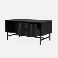 Table Basse Effet Bois Rainuré Noir -ME Soldes ibazcoftable 8f956942ace3f32a1836fe56abe9790f