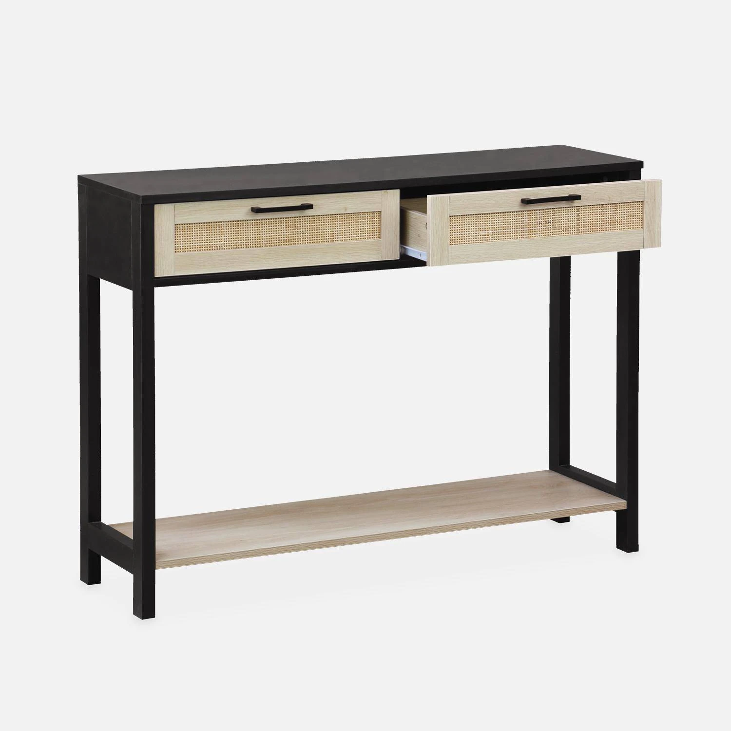 Console Scandinave Effet Bois Et Cannage 7 Console Scandinave Effet Bois Et Cannage – Image 5