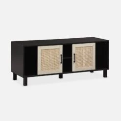 Meuble TV Scandinave Bois Et Cannage 115 Cm -ME Soldes ibcantvstand 5f76d89aeecce91628d64a8a35b90ce4
