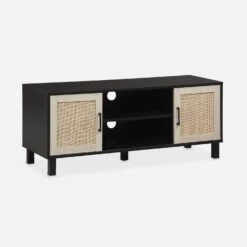 Meuble TV Scandinave Bois Et Cannage 115 Cm -ME Soldes ibcantvstand a83bd821d863eda80a1fe520901c0d32
