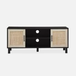 Meuble TV Scandinave Bois Et Cannage 115 Cm -ME Soldes ibcantvstand b7260569db7b30ea7353cfe46d7958bc
