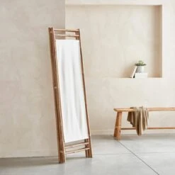 Paravent Pliable Bambou Et Toile Blanche -ME Soldes ibscre135natwh 1e67962db31a2e8761059f1a2baf48e5