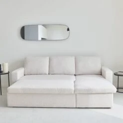 Canapé Convertible 3 Places Bouclettes Blanches -ME Soldes iccsofaboucl d28116bab46908a1df2798737a086f09