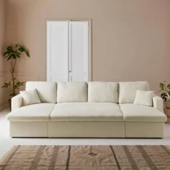 Canapé Panoramique Convertible 4 Places Tissu Bouclette -ME Soldes icpurbsofabcl 5a302970487f46c9218bef0a9d1f12f1