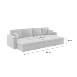 Canapé Panoramique Convertible 4 Places Tissu Bouclette -ME Soldes icpurbsofabcl 80add69bd300cea7339ebe7991b7627e