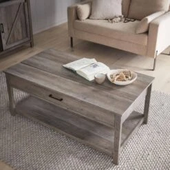 Table Basse Effet Bois, 1 Tiroir -ME Soldes ictbl110gy f9fb455fcc40ae4ac9b26a4005c1c53c