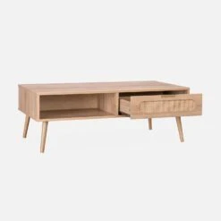 Table Basse Scandinave En Cannage Arrondi, 1 Tiroir -ME Soldes ievacoftable 8b06cc2423fa00d4b774642e2900a8df
