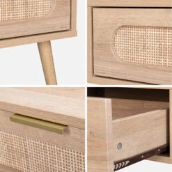 Table Basse Scandinave En Cannage Arrondi, 1 Tiroir -ME Soldes ievacoftable e50062cd36ae4dd9812152fb84aa0fd8