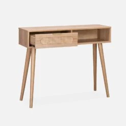 Console Scandinave Décor Bois Et Cannage Arrondi -ME Soldes ievaconsole 9811e16270c793524c44ff9912b6c94e