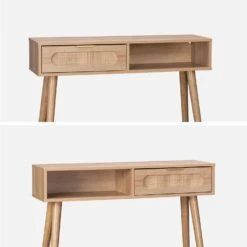 Console Scandinave Décor Bois Et Cannage Arrondi -ME Soldes ievaconsole f912399a798c4029a2f2cff01ff2f434