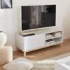 Meuble TV Effet Bois Pieds Bois 1 Tiroir 120 Cm -ME Soldes ifktvstand 0d3eef08b12694617e40b2732b287b83