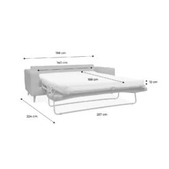 Canapé Lit Convertible 3 Places Avec Matelas 12cm - Fabriqué En France Couleur : Moutarde -ME Soldes igusbedsofacur 1d1f7865e5f44b3a6c301d8848b45534