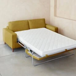 Canapé Lit Convertible 3 Places Avec Matelas 12cm - Fabriqué En France Couleur : Moutarde -ME Soldes igusbedsofacur 99432424555febc0b6b2c0f58d7e4a54