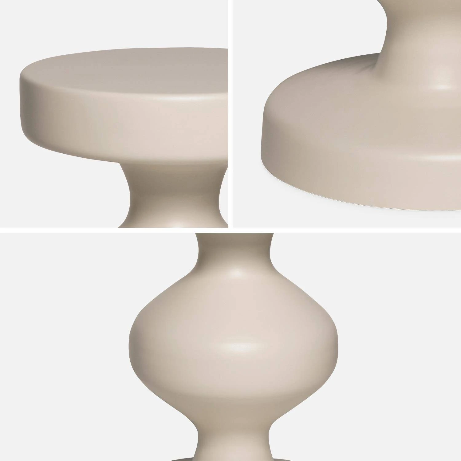 Table D'appoint, Bout De Canapé, Table De Chevet En Métal, Ø29,5 X H 47cm Couleur : Crème 6 Table D'appoint, Bout De Canapé, Table De Chevet En Métal, Ø29,5 X H 47cm Couleur : Crème – Image 4