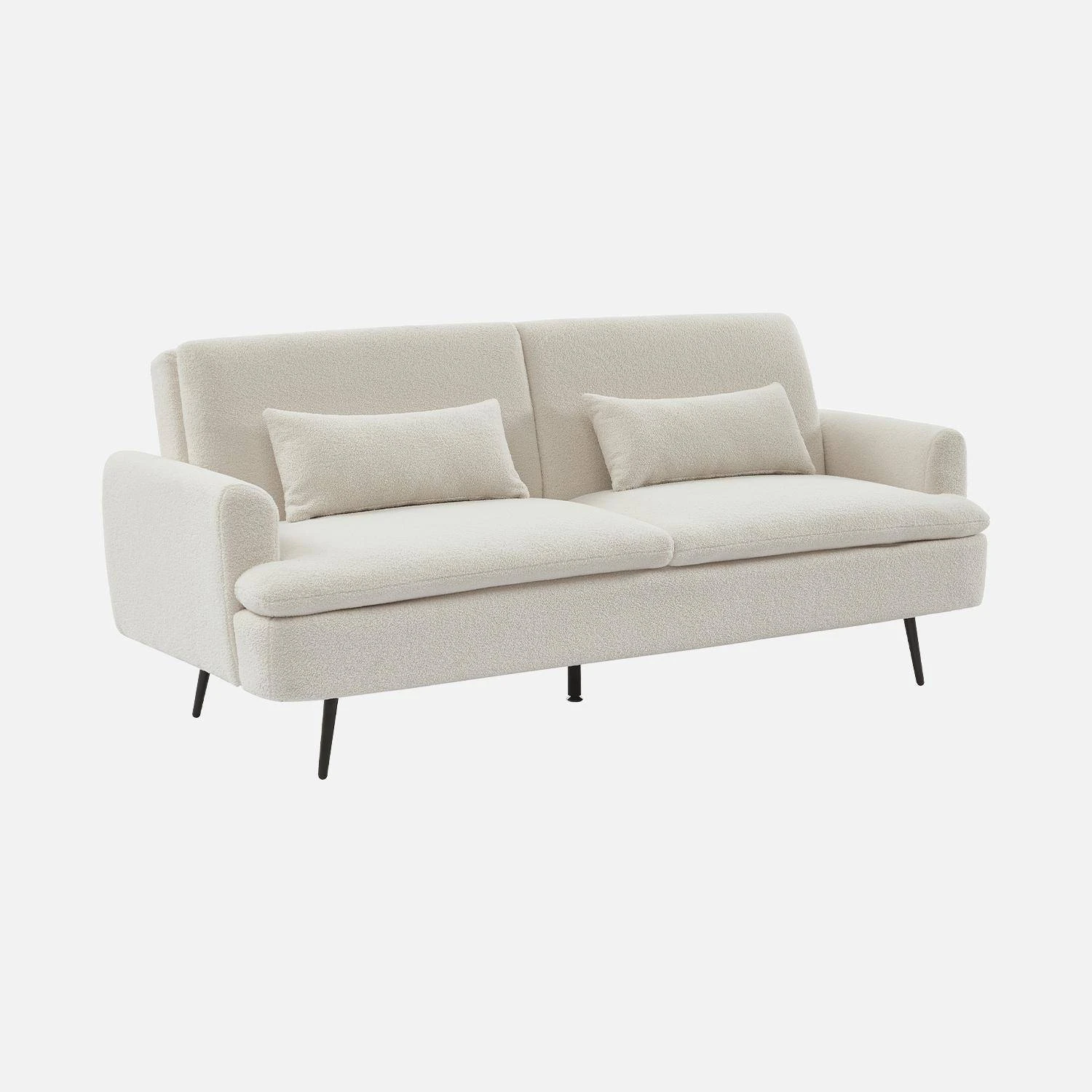 Canapé Convertible 2-3 Places Tissu Bouclette 5 Canapé Convertible 2-3 Places Tissu Bouclette – Image 3