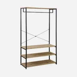 Meuble D'entrée Métal Et Décor Bois, 3 Niveaux, Barre De Penderie -ME Soldes ilfclrackbn 811a66ac17f989d87f7a431f7feb3c18