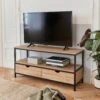 Meuble TV Industriel Métal Et Effet Bois 2 Tiroirs 120 Cm Couleur : Noir -ME Soldes ilftv120bn 468d5dc81355abf73686d833006daf1c