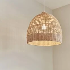 Suspension En Rotin Naturel Ø53cm