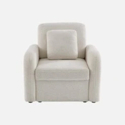 Fauteuil Tissu Bouclette Blanche, Lignes Arrondies -ME Soldes imlsofa1boucl 45da6efd74b2dbd20c5e773b12875c85