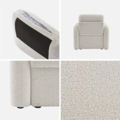 Fauteuil Tissu Bouclette Blanche, Lignes Arrondies -ME Soldes imlsofa1boucl 86193eb25a6500a8a9ad7fdaabab6139