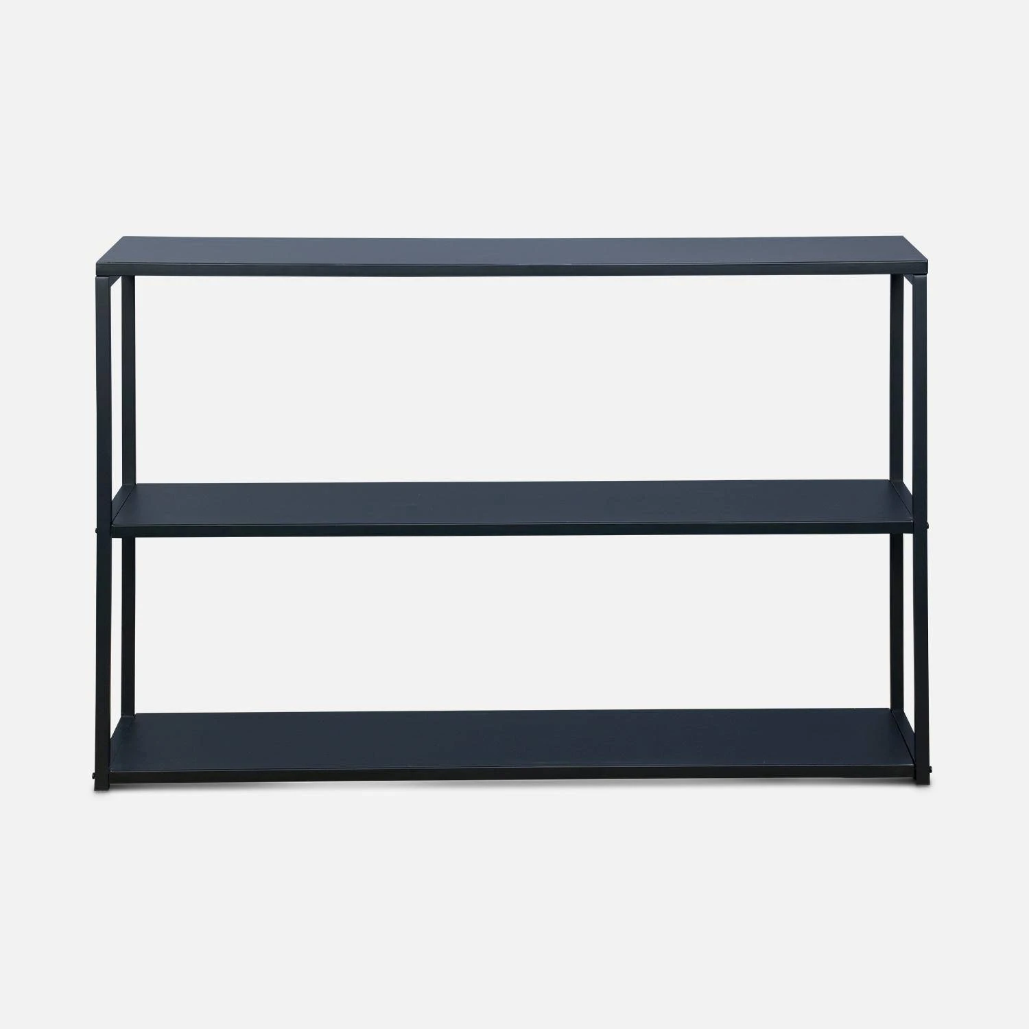 Etagère Bibliothèque Industrielle Basse Métal Noir 3 Niveaux 6 Etagère Bibliothèque Industrielle Basse Métal Noir 3 Niveaux – Image 4