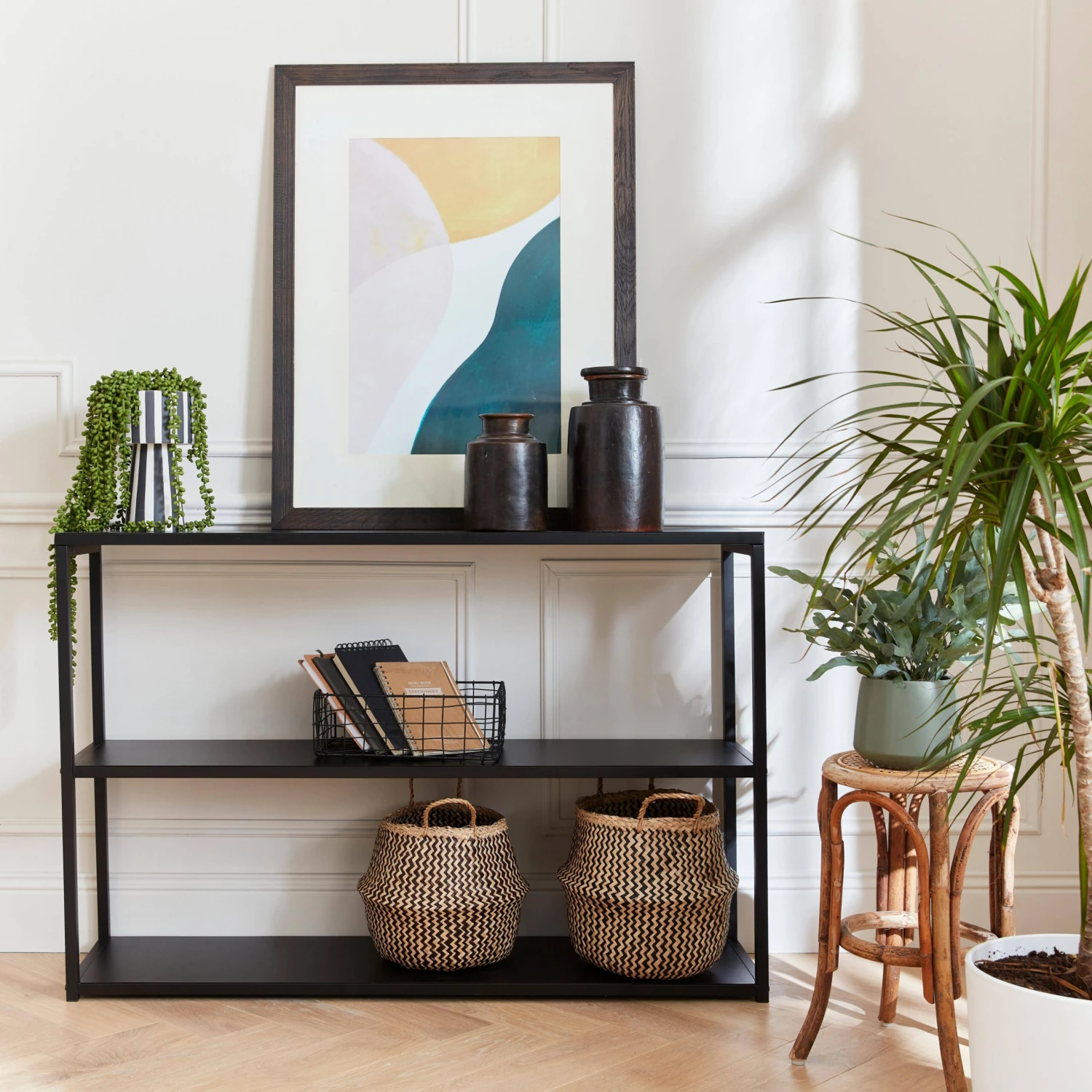 Etagère Bibliothèque Industrielle Basse Métal Noir 3 Niveaux 3 Etagère Bibliothèque Industrielle Basse Métal Noir 3 Niveaux