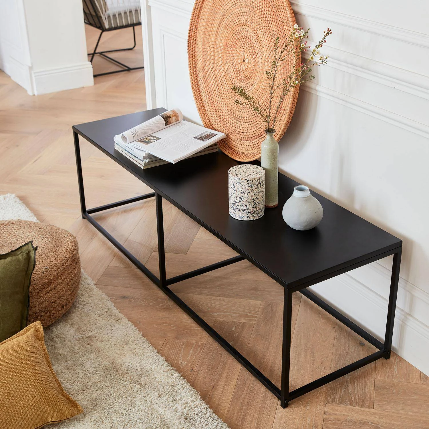 Meuble TV Industriel Métal Avec Barre De Renfort 140 Cm 4 Meuble TV Industriel Métal Avec Barre De Renfort 140 Cm – Image 2