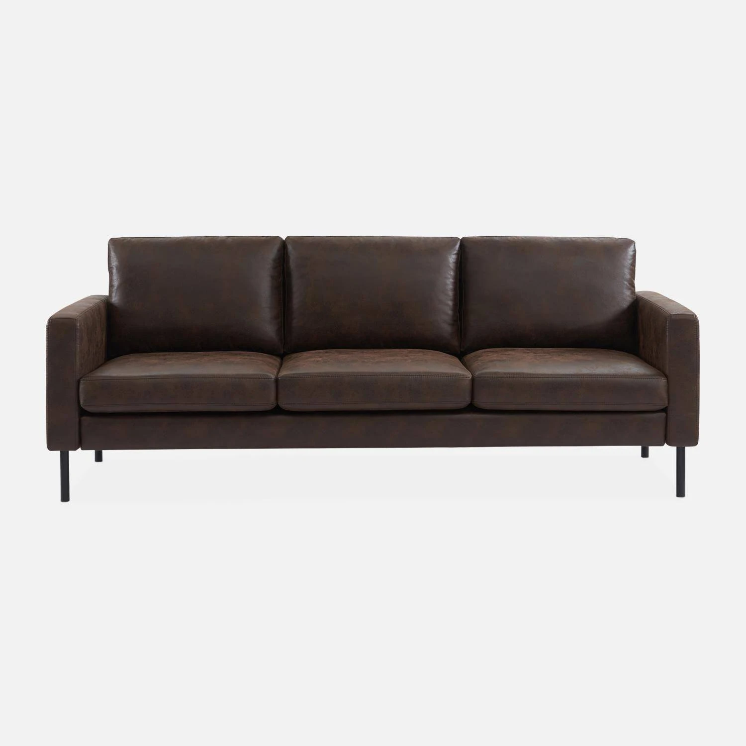 Canapé 3 Places Simili Cuir Microfibres Pieds Métal 6 Canapé 3 Places Simili Cuir Microfibres Pieds Métal – Image 4