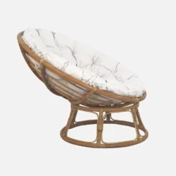 Fauteuil Papasan En Rotin Avec Coussin Ø113cm -ME Soldes ipalchr113nat 47a117a9b1217f46c40466cfc19e891d