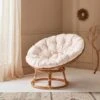 Fauteuil Papasan En Rotin Avec Coussin Ø113cm -ME Soldes ipalchr113nat a179123060fc465185e7ea282a01d715