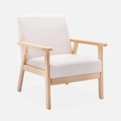 Fauteuil Scandinave Bois Et Tissu Couleur : Crème -ME Soldes iskacls1bg aebec844a7c296698cd5c2a0b59c9588