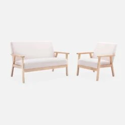Fauteuil Et Banquette Tissu Bouclette Et Bois D'hévéa -ME Soldes iskacls1n2boucl a182af98d3c343ea5753e7f2df53a76a
