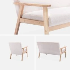 Fauteuil Et Banquette Tissu Bouclette Et Bois D'hévéa -ME Soldes iskacls1n2boucl f434bf0ec428a7846b398c9b030f025d