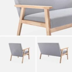 Banquette Et Fauteuil 3 Places Bois Et Tissu Couleur : Gris Clair -ME Soldes iskacls1n2lg 648422a88b81566c8883c8f0820bbac7