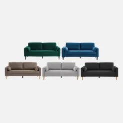 Canapé 3 Places Tissu, Pieds Bois Couleur : Gris Clair -ME Soldes isof3lgy b4458b0cd018c27b062c0c1b3c44fe93