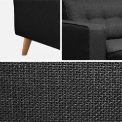 Canapé Lit Convertible 3 Places Avec Matelas 12cm - Fabriqué En France Couleur : Anthracite -ME Soldes itlsbedsofaat 26588e989fdfc04790836a3723a8d95c