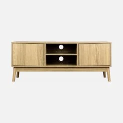 Meuble TV Effet Bois 2 Portes 120 Cm -ME Soldes iwdtvstand d4183418b232ac2ab9119b8a22fb50d7