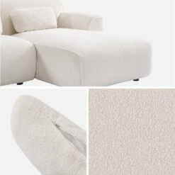 Canapé D'angle, Tissu Bouclette, 3 Places -ME Soldes iwlsofarcboucl 2812c481335c4dc4d8896375b706f2fa